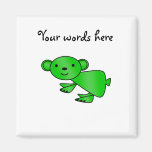 Shiny green koala fridge magnet