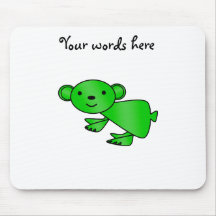 Shiny green koala mouse pads