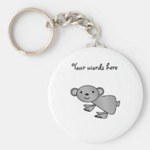 Shiny grey koala keychain
