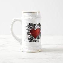 Shiny Heart, Leaves & Flowers - Original Coffee Mug