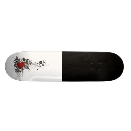 Shiny Heart, Leaves & Flowers - Original Skateboards