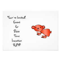 Shiny orange koala invites
