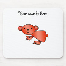 Shiny orange koala mouse pads