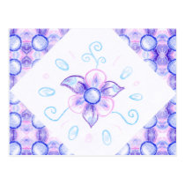 Shiny purple flower postcard postcards