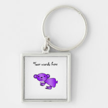 Shiny purple koala key chain