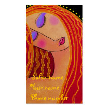Shiny Red Hair Business Card Template