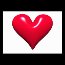 Shiny Red Heart Profile Card business cards