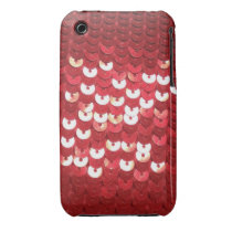 Shiny Red Sequins Iphone 3 Case-mate Cases