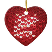 Shiny Red Sequins Christmas Tree Ornament