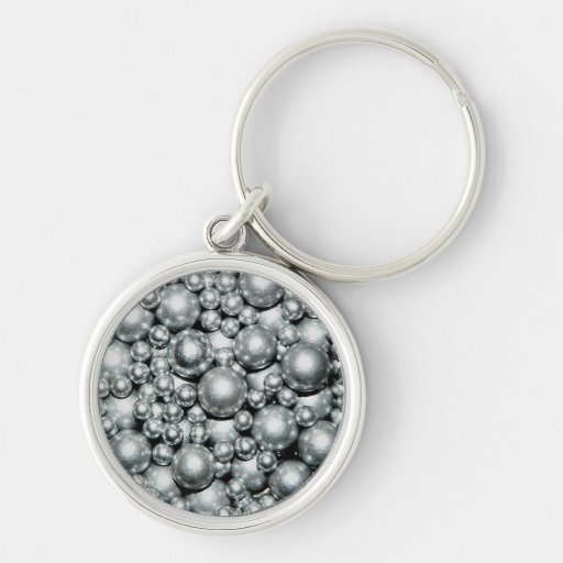 Shiny Silver Metal Beads Keychain