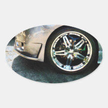 Shiny Wheels Oval Stickers