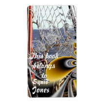 Ship and Abstract Squid Personalized Shipping Labels