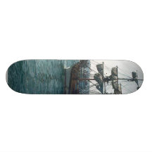Ship Boat Sailing Water Pier Custom Skate Board
