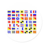 SHIP FLAGS MERCHANDISE ROUND STICKER
