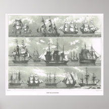Ship Manoeuvres in the nineteenth century Poster
