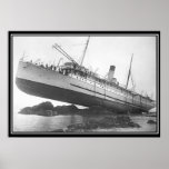 Ship Run Aground Vintage Photo Poster