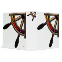 Ship Wheel Art 3 Ring Binder