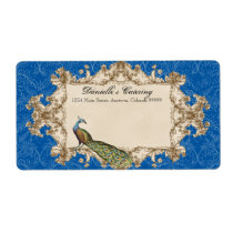 Shipping Labels - Royal Blue Vintage Peacock