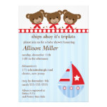 Ships Ahoy It's TRIPLET'S Baby Shower Custom Invite