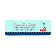 Ships Ahoy! Return Label Aqua