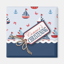 Ships Ahoy! Square Magnet Connor