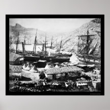 Ships at Balaklava Harbour in Cossack Bay 1855 Poster