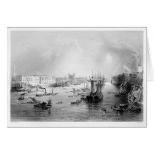 Ships in the Port of London Greeting Card