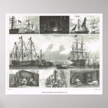 Ships on parade and shipboard life poster