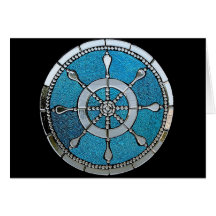 Ships Wheel Stained Glass Notecard