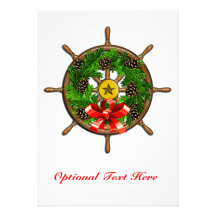 Ship's Wheel Wreath Custom Invitations