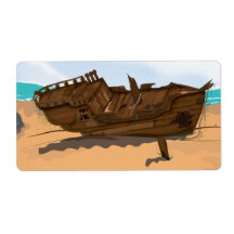 Shipwreck underwater custom shipping labels