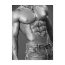 Shirtless Male In Jeans Postcard