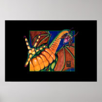 Shivan Dragon print on black