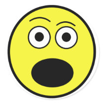 Shocked Face Round Sticker