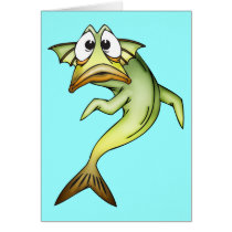 Shocked Fish Greeting Cards