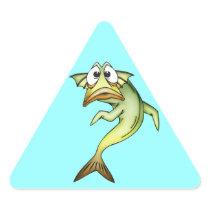 Shocked Fish Triangle Stickers