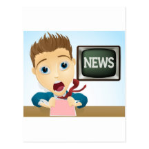 Shocked TV news presenter Postcards