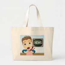 Shocked TV news presenter Tote Bag