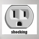 Shocking Electricity Wall Outlet posters