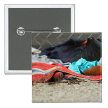 Shoe And Clothing On The Street Pinback Buttons