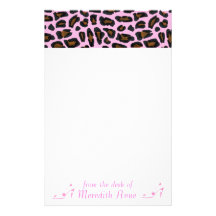 Shoe Lover Pink Leopard Print Stationery