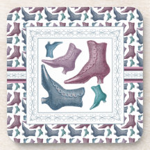 Shoe Lover, Tap Dancer, Vintage Victorian Boots Coasters
