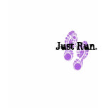 shoe print Just Run t-shirts