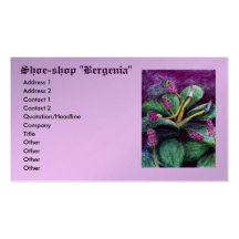 Shoe-shop "Bergenia" Business Card Templates