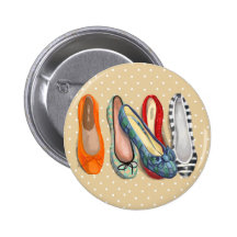 Shoes - tiny slippers pinback button