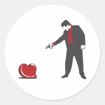 Shoot Down Love Round Stickers