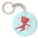 Shooting Cupid with Hearts Keychain