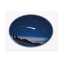 Shooting Star Over Night Landscape Post Cards