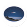 Shooting Star Over Night Landscape Round Sticker