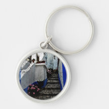 Shop and Steps in Obidos Portugal Keychain